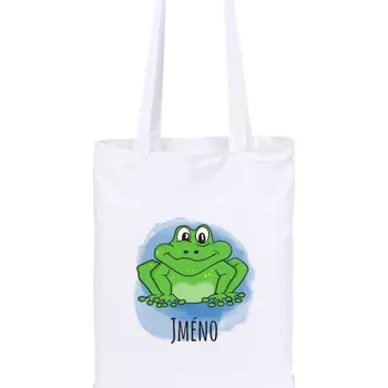 Látková taška pro děti - Žába - bílá