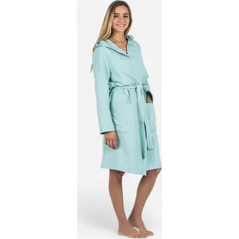 Dámský župan DECATHLON Dámský koupací župan z mikrovlákna skladný XL MODRÁ|ZELENÁ