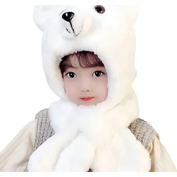 Čepice Excellent Plyšová hřejivá čepice - Lední medvěd