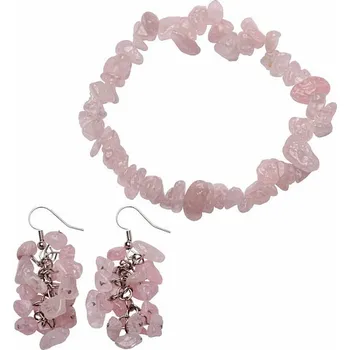 Náramek Sada náramku a náušnic z růženínu obvod cca 16 až 23 cm