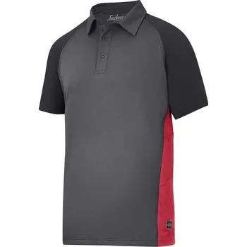 Pánské tričko Snickers Workwear | Polokošile AVS Piquet černošedočervená - Černá, Šedá / S / S / černá