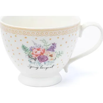 Keramický šálek Jumbo 420ml béžová krajka