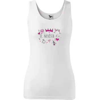 Dámské tílko Nevěsta - růžové ikonky