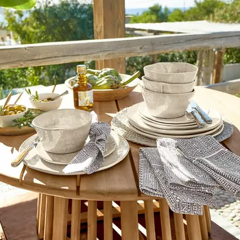 Sada nádobí Nádobí, 12dílná sada Luganville, béžová,