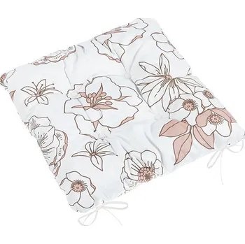 Podsedák Sedák Adéla prošívaný Lososová,Bílá - 40x40 cm