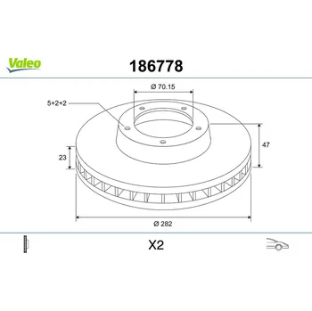 Brzdový kotouč Brzdový kotouč VALEO 186778