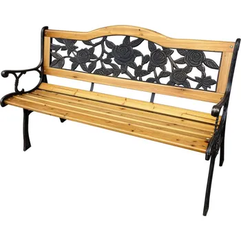 Zahradní lavice MOB Zahradní lavička Akord Rony (černá + přírodní dřevo)