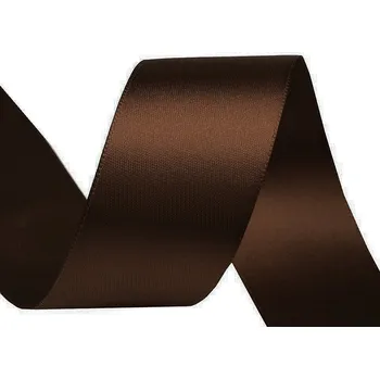 Atlasová stuha oboulící šíře 40 mm, barva 710 hnědá čokoládová