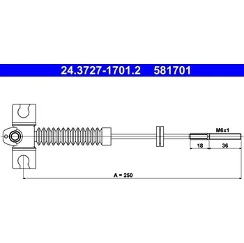 Auto-moto Tažné lanko, parkovací brzda ATE 24.3727-1701.2