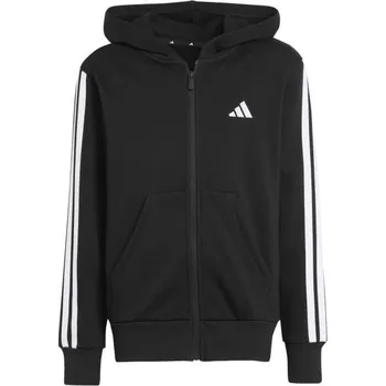 Chlapecká mikina Dětská mikina adidas 3-STRIPES FULL-ZIP HOODIE 164 Černá, Bílá