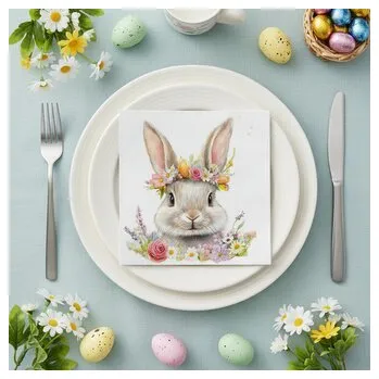 Velikonoční dekorace Velikonoční dekorativní papírový ubrousek VELIKONOČNÍ ZAJÍČEK 33x33 cm balení 20 ks