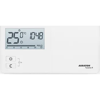 Termostat Bezdrátový programovatelný termostat Auraton Tucana R (2025 R), s týdenním programem (samostatný vysílač), bílá