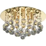 Azzardo Bolla stropní svítidlo 5x G9 40W bez zdroje 38cm kulaté IP20, zlatá/křišťál