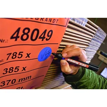 Permanentní popisovač ED 330, červená, 1-5mm, klínový hrot, EDDING