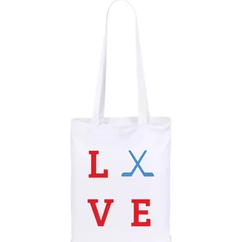 Látková taška Love - hokejky