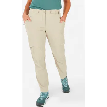 Dámské kalhoty QUECHUA Dámské turistické odepínací kalhoty 2v1 MH 500 2XL BÉŽOVÁ
