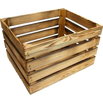 Přepravka na jídlo Dřevěná bedýnka opalovaná "L" 40x50x30 cm