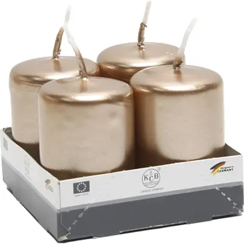 Svíčka svíčka adventní 60x40mm MĚĎ metalická lesk. (4ks)