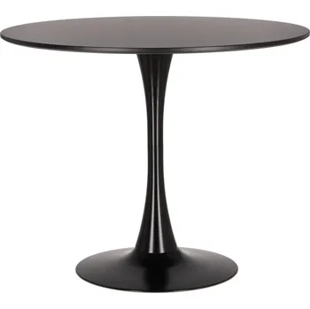 Zahradní stůl Kulatý jídelní stůl 90 cm Simplet Skinny Black černý moderní na jedné noze do jídelny a kuchyně