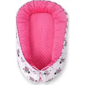 Hnízdečko pro miminko Oboustranné hnízdečko pro miminko ohrádka zavinovačka Premium BOBONO - zebry růžové