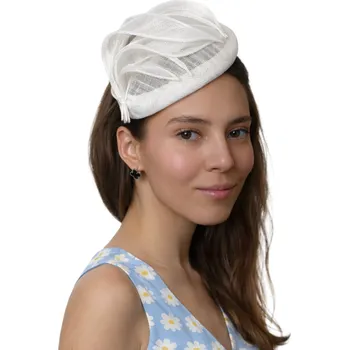 Brož Dámský fascinátor Seeberger – bílý Velikost: Unisize (S-XL)