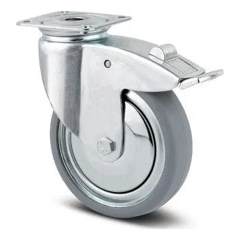 Pojezdové kolečko TENTE KOLEČKA Přístrojové kolečko 125mm, s brzdou, plotýnka, 2477DIK125P50