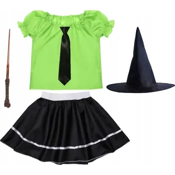 Karnevalový kostým KOSTÝM ZMIJOZEL HARRY POTTER BRADAVICE 134-140 5 dílů