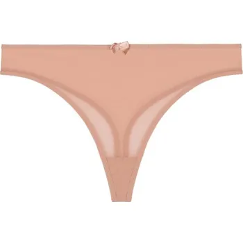 Kalhotky MORAJ DÁMSKÉ TANGA KALHOTKY SÍŤOVANÉ BÉŽOVÉ XL