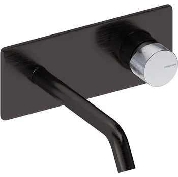 Vodovodní baterie Sanycces Loop - Umyvadlová nástěnná baterie, výtok 18 cm 19x19x10,2 cm, metal gun/chrome MEN011S18MGCR