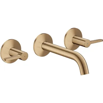 Vodovodní baterie Axor One - Umyvadlová baterie pod omítku, s výpustí, 3-otvorová instalace, EcoSmart, kartáčovaný bronz 48150140