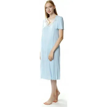 Dámská noční košile Noční košile MEWA lingerie , krátký rukáv, pod kolena, velikost 50
