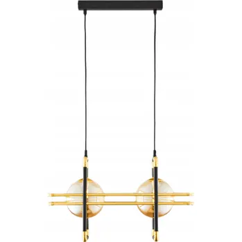 Závěsné svítidlo FIORI Černé Zlaté Skleněné Stínidla 2xG9 Stropní Svítidlo do Pokoje