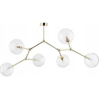 Stropní Svítidlo FAIRY Zlaté Transparentní Skleněné Stínidla 6xG9 Závěsné svítidlo