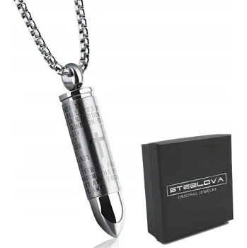 Přívěsek Přívěsek Náboj Kulka s Modlitbou OCEL ŘETÍZEK