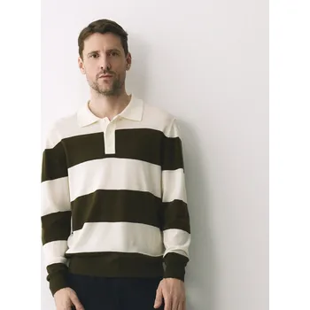 Pánský svetr Reserved - Polo svetr z merino vlny - zelená - 047IS-87P - 047IS-87P-L