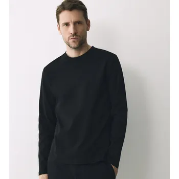 Reserved - Tričko s&nbsp;vysokým podílem mercerované bavlny a&nbsp;dlouhými rukávy - černý - 981IR-99X - 981IR-99X-L