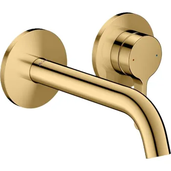 Vodovodní baterie Axor One - Umyvadlová baterie pod omítku, s výpustí, 2-otvorová instalace, EcoSmart, leštěný vzhled zlata 48170990