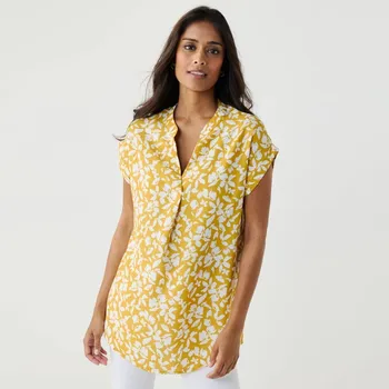 Tunika krátkými rukávy a potiskem žlutá/bílá 36