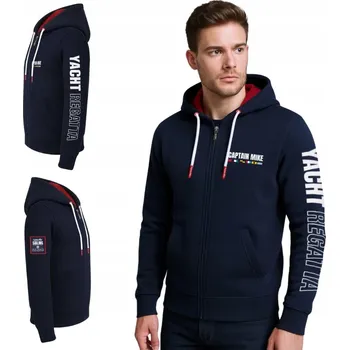 Pánská mikina Pánská mikina s kapucí na zip, tmavě modrá SAILING Captain Mike XXL