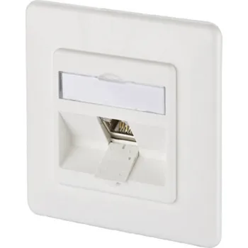 Pokladní systém Metz Connect 1309111002-E síťová zásuvka pod omítku panel s čelní deskou a rámečkem CAT 6A 1 port čistě bílá