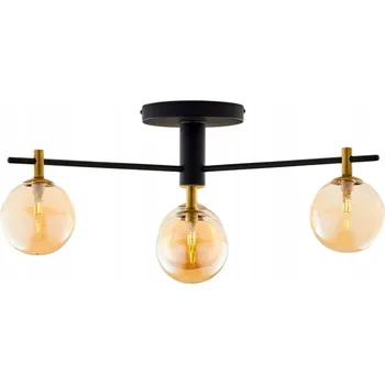 Stropní Svítidlo FIGARO Černé Jantarové Skleněné Stínidla 4xG9 Závěsné svítidlo