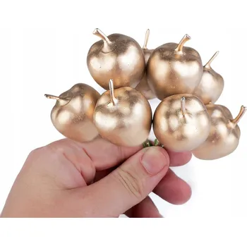 umělá květina Umělá jablíčka na drátku, metalická, 2 ks
