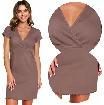 Dámská noční košile NOČNÍ Doctor Nap ALMA TCB.7303 KOŠILE hnědá XXL