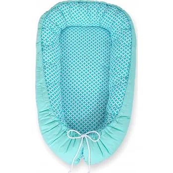 Hnízdečko pro miminko Oboustranné hnízdečko pro miminko, ohrádka zavinovačka Premium BOBONO - mini-rozeta mátová