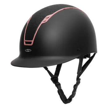 Jezdecká přilba SWING Jezdecká helma na koně H22 Shine Barva: Černo-růžová, Velikost: 57 - 58 cm