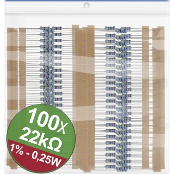 Rezistor Quadrios 22P051 22P051 sada metalizovaných rezistorů 22 kΩ axiální 0.25 W 1 procent 1 sada