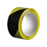 Lepicí páska výstražná 50 mm, délka 66 m 66 m žluto – černá / levá