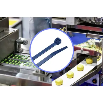 Stahovací páska TRU COMPONENTS TC-12533352 stahovací pásky 250 mm 4.8 mm modrá Kov detekovatelný 100 ks