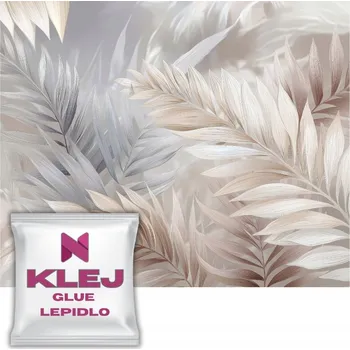 Fototapeta Moderní fototapeta do obýváku Béžové Stříbrné Listy Glamour Boho 240x360