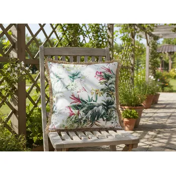 Polštář Dekorační vzorovaný venkovní polštář s výplní LAS PALMAS I. ozdobné lemování 45x45 cm Mybesthome Polštář je již včetně vyjímatelné výplně.